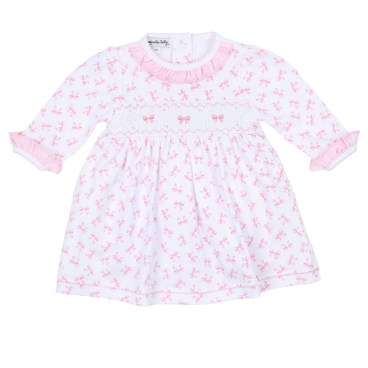 MB LS Smocked Dress - Bows