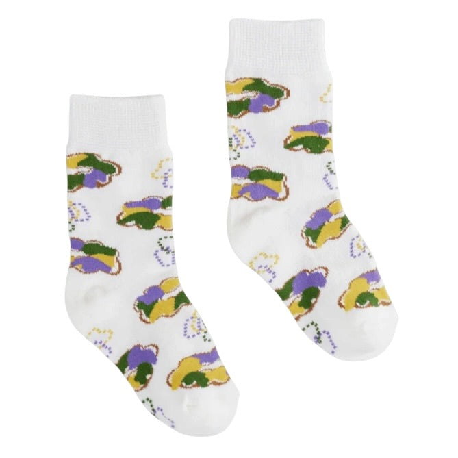 Socks - King Cake/Beads