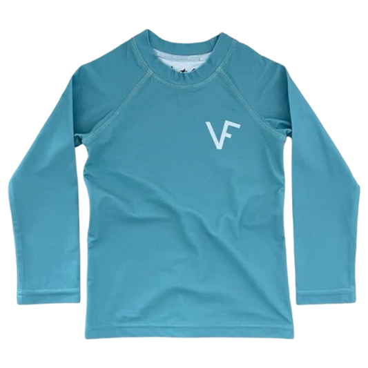 Velvet Fawn Bolt Rash Guard - Aqua