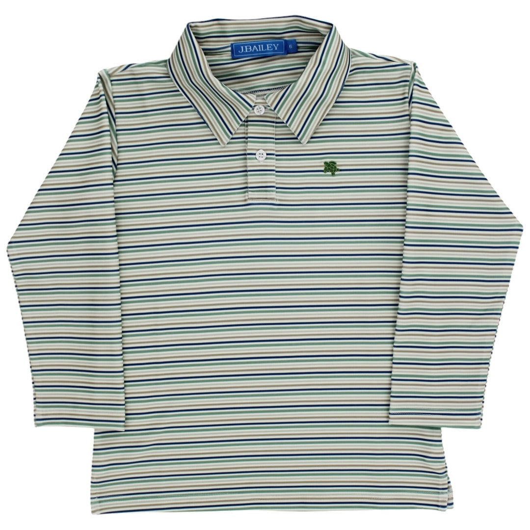 Performance Polo - Olive Stripe