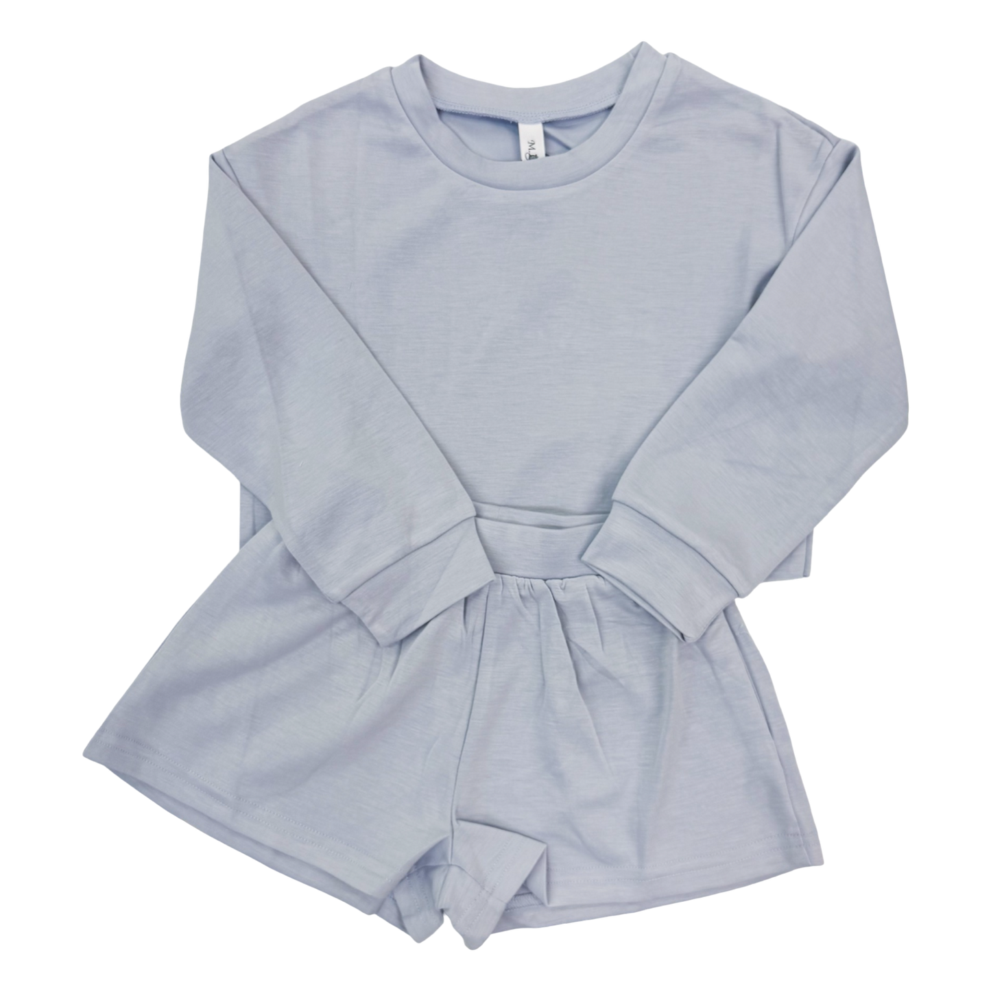 Soft Crop Top Short Set - Blue