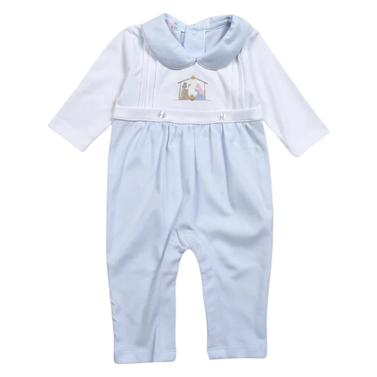 Loren Romper - Blue Nativity