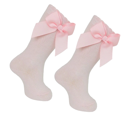 Knee Socks Bow - Pink