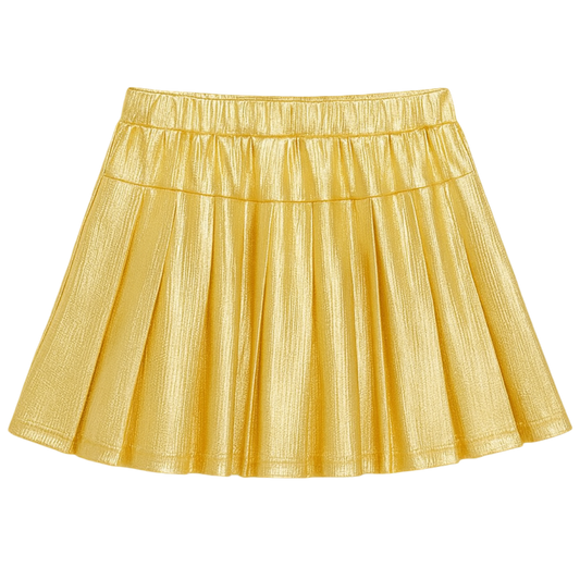Shimmer Pleated Skort - Gold