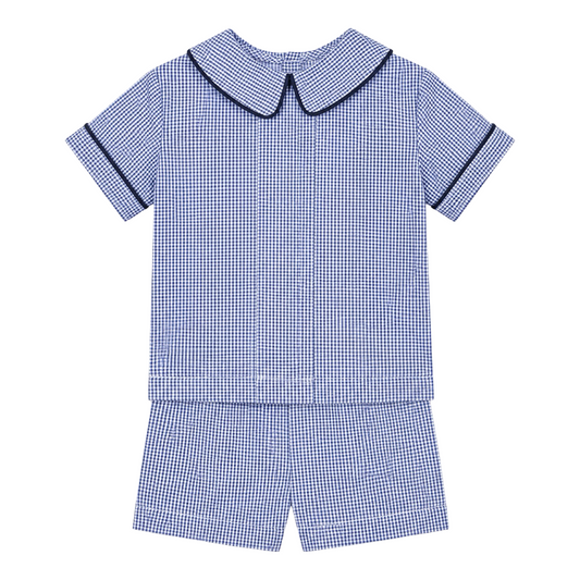 Gingham Short Set - Navy