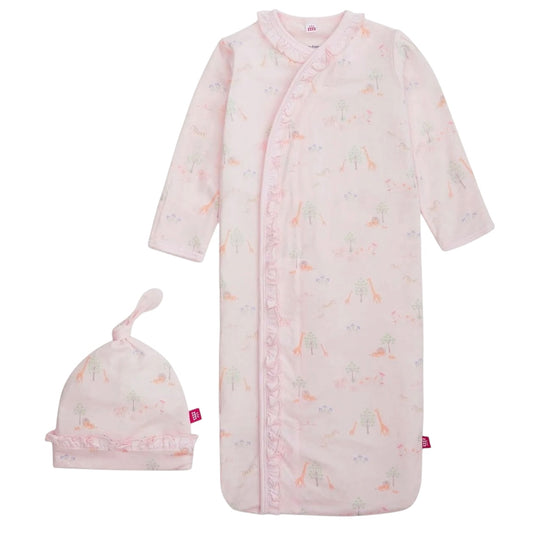 Magnetic Gown + Hat - Safari Pink