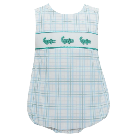 Ethan Smocked Bubble - Gator