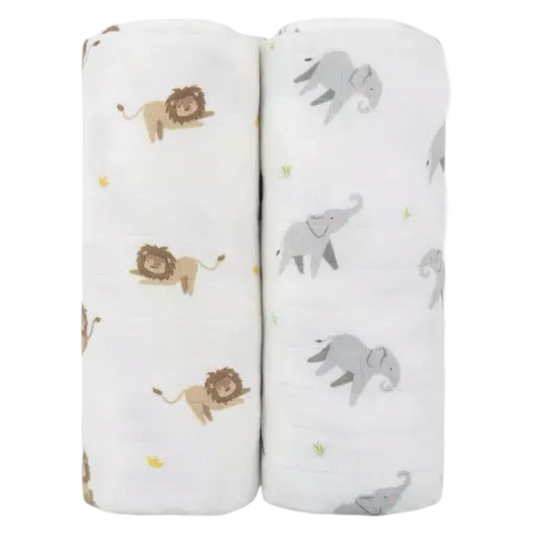 BBL Swaddle Set - Lion & Elephant