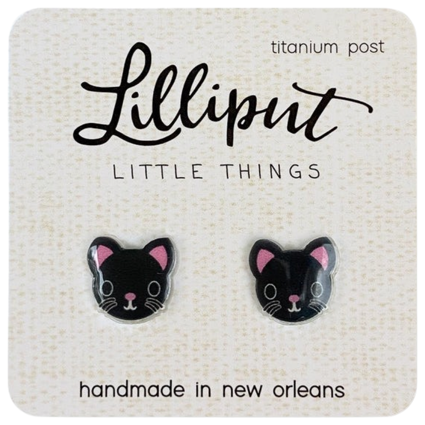 LP Earring - Black Cat