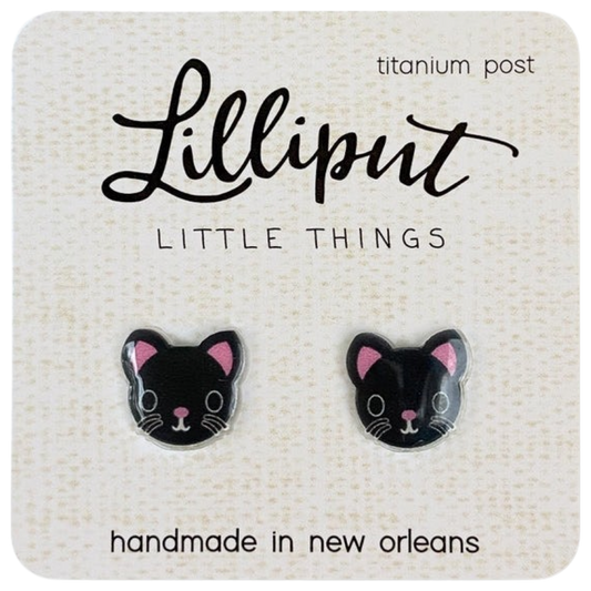 LP Earring - Black Cat