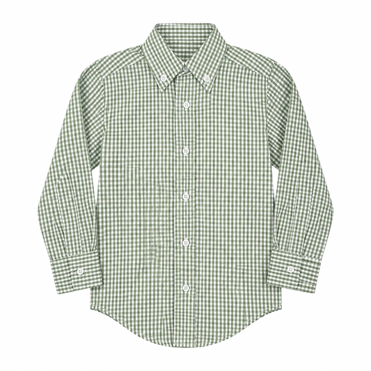 Gingham Button Down - Sage