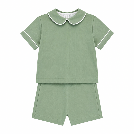 Corduroy Short Set - Sage