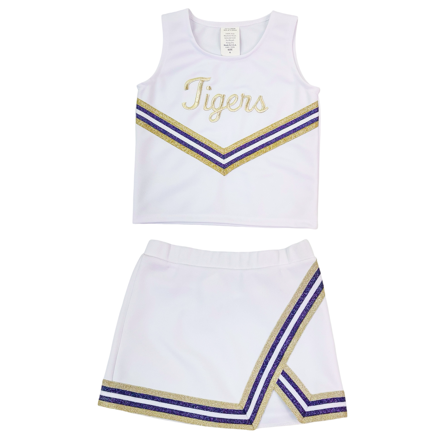 LSU 2 PC Cheer - Metallic White