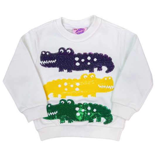 Sparkle City Sweatshirt - Mardi Gras Gator