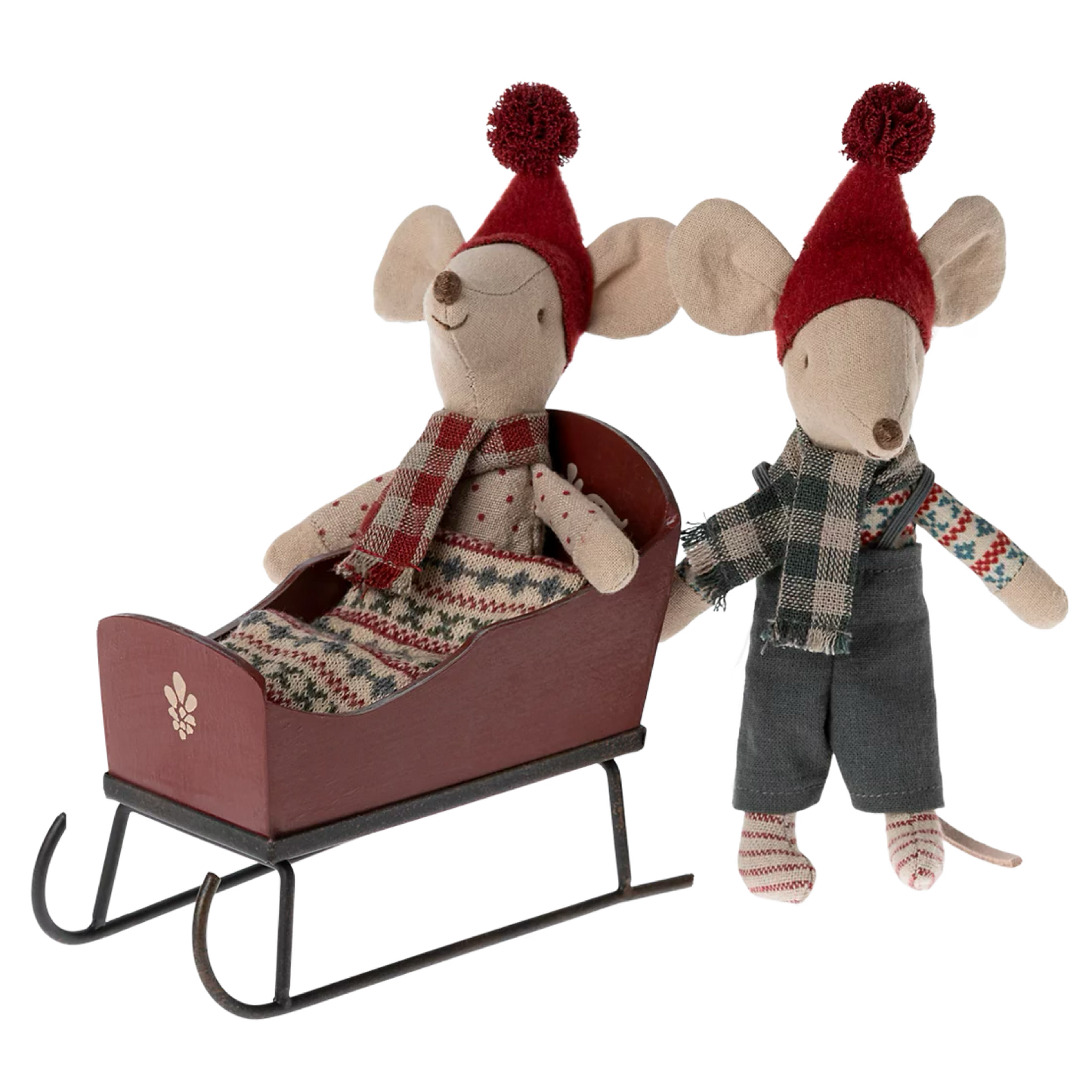 Maileg Mouse Sleigh - Red