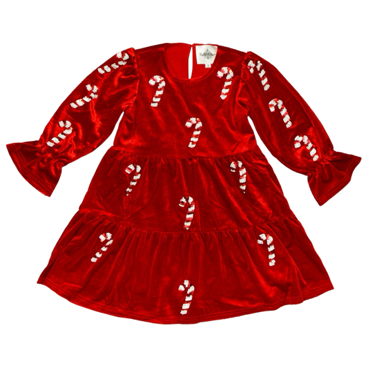 Velvet Dress - Candy Cane