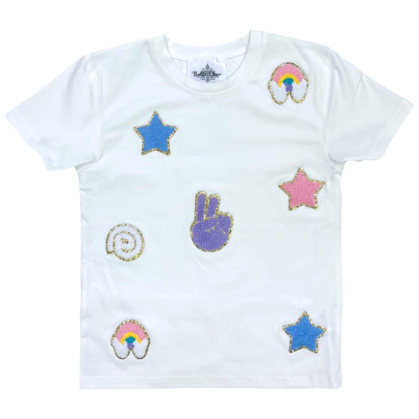 Belle Cher Chenille Top - Peace Collage