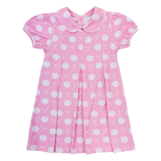Penny Pleat Dress - Pumpkins