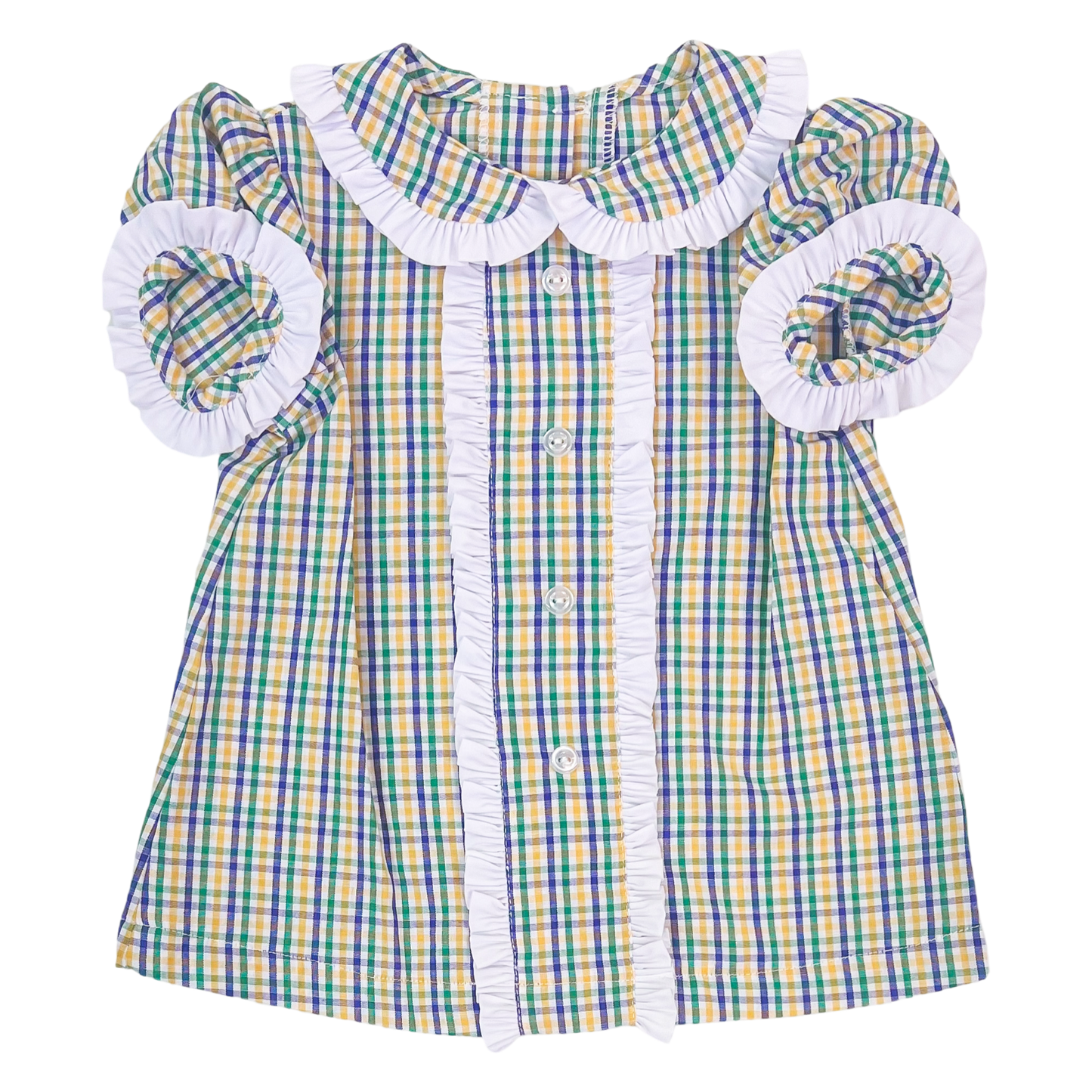 AK Shirley Dress - Mardi Gras Plaid