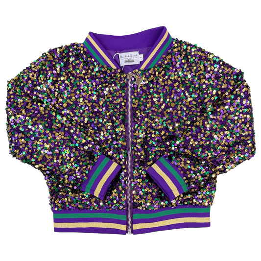 Sequin Bomber Jacket - Mardi Gras