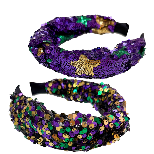 BS Sequined Headband - Mardi Gras