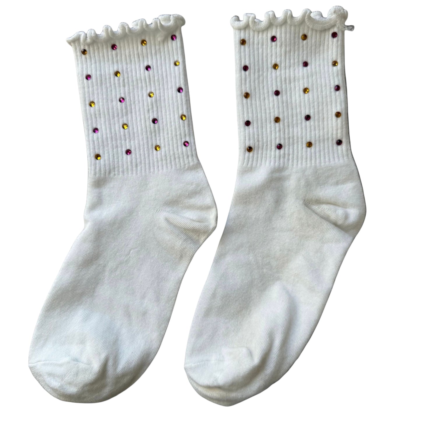 Beaded Game Day Sock - Purple/Gold