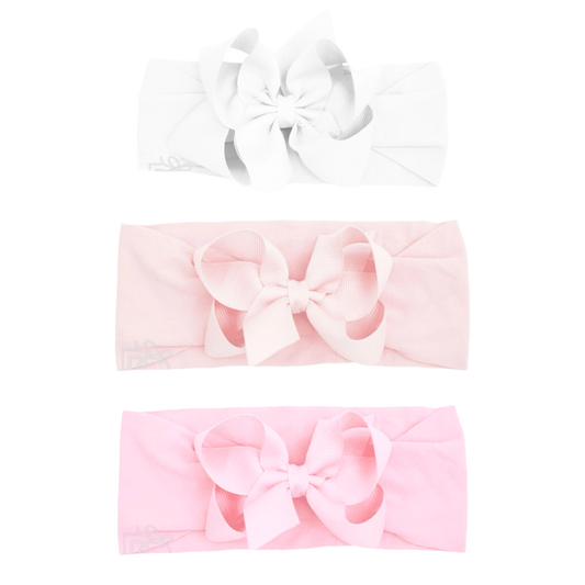 Wide Nylon Headband Bow