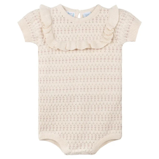 Pointelle Jacquard  Romper - Mauve