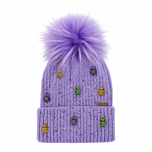 Mardi Gras Gummy Bear Beanie