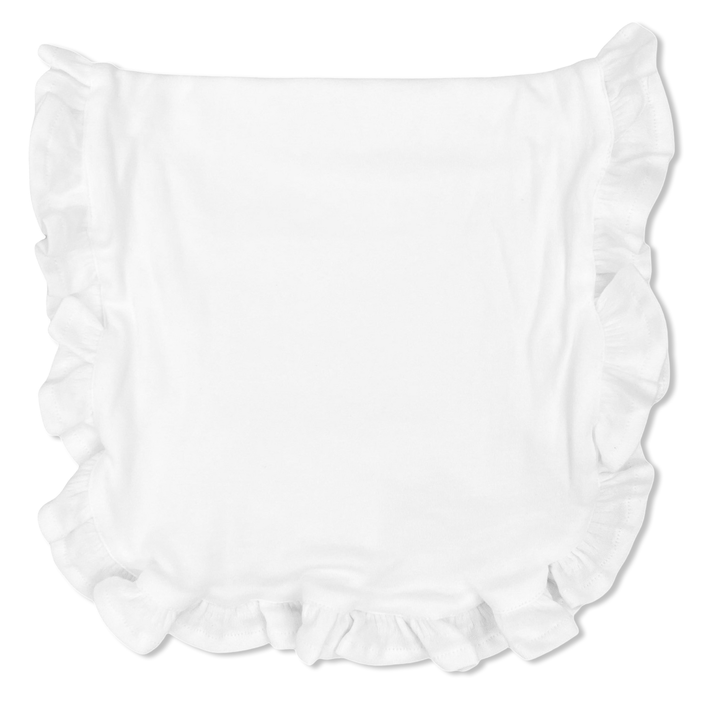 Blossom Ruffle Burp Cloth - White