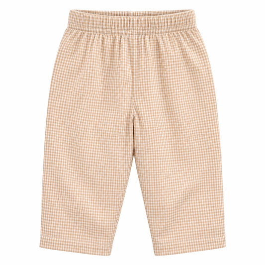 Leo Pant - Tan Gingham