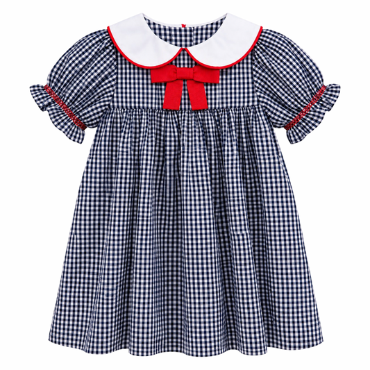 Stacey Dress - Navy/Red