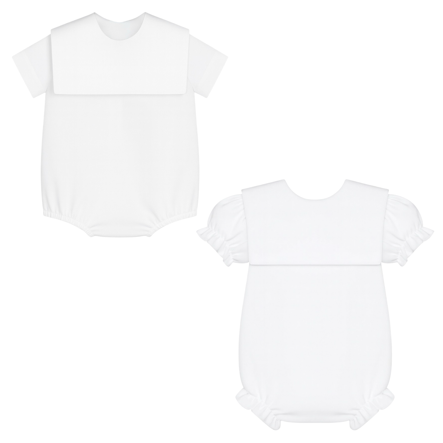 Square Collar Bubble - White