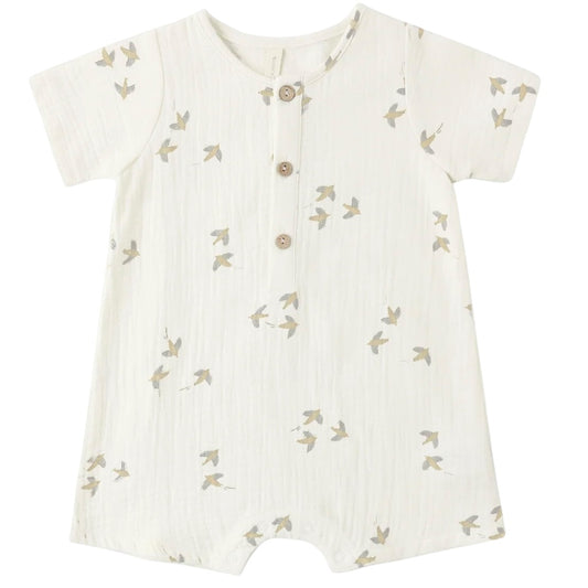 Woven Romper - Birds