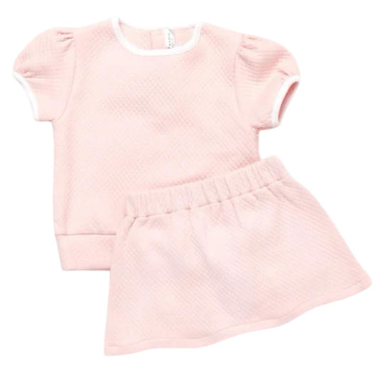 Diamond Quilted Skirt Set