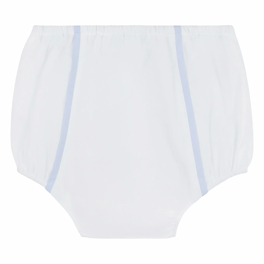 Classic Diaper Cover - White/Blue Trim