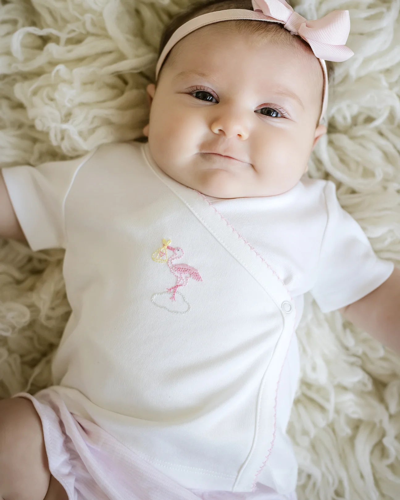 Embroidered Diaper Set - Just Delivered Pink