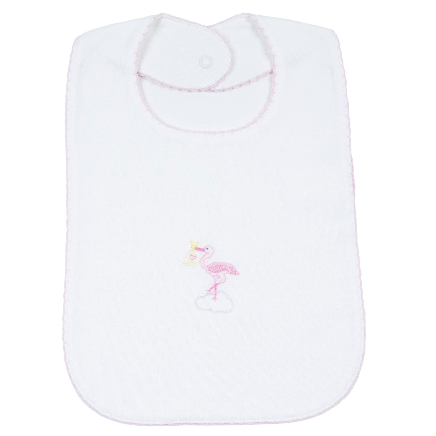 Embroidered Bib - Just Delivered Pink