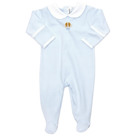 Pima Footie - Puppy Blue Stripe