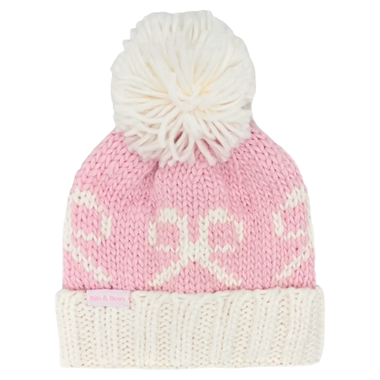 Bobble Hat - Pink Bow