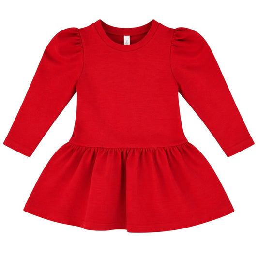 Peplum Dress - Red
