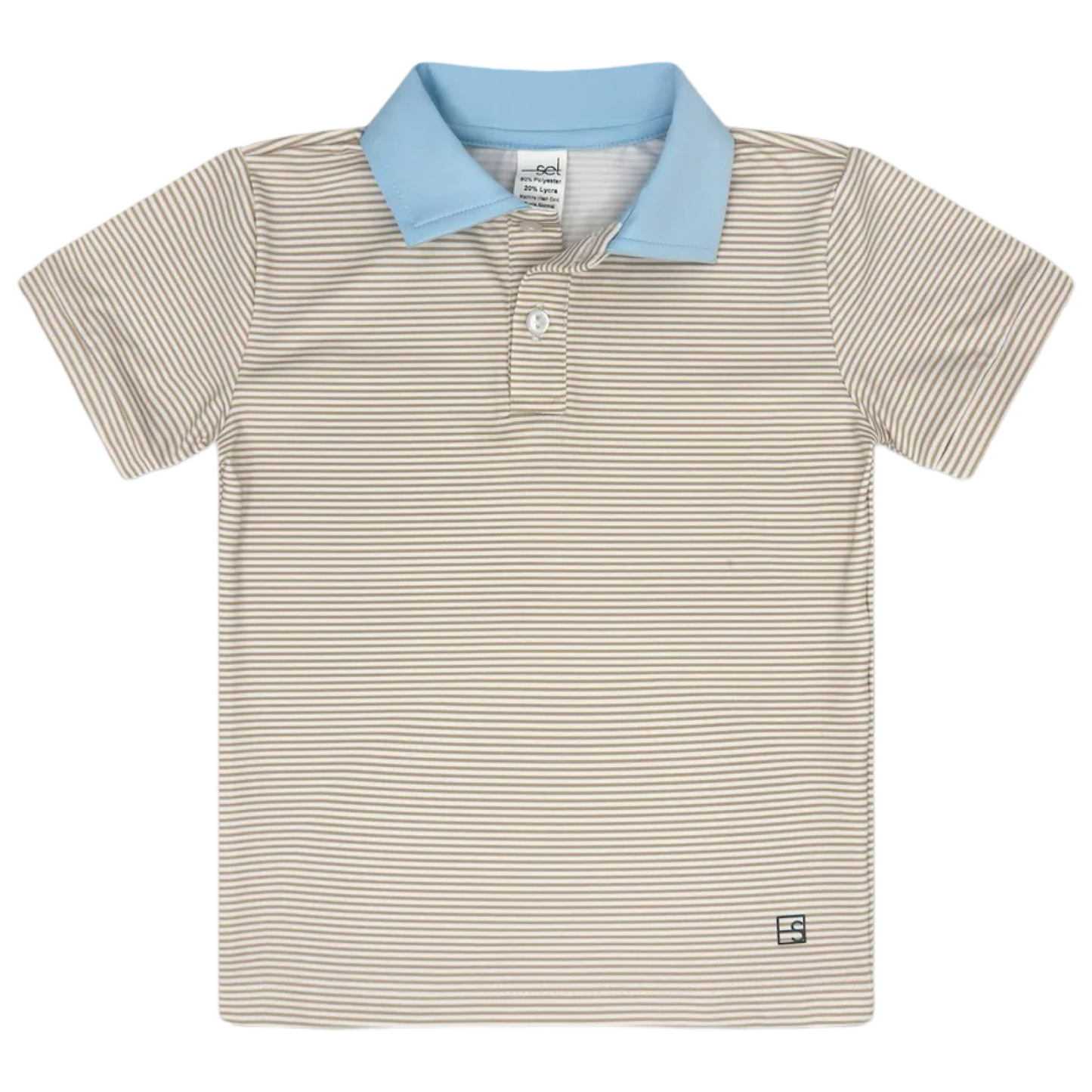 SET Parker Polo - Sandstone/Cotton Candy Blue