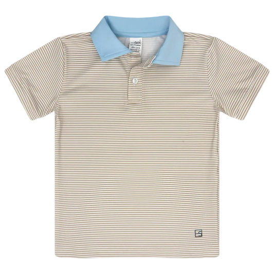 SET Parker Polo - Sandstone/Cotton Candy Blue