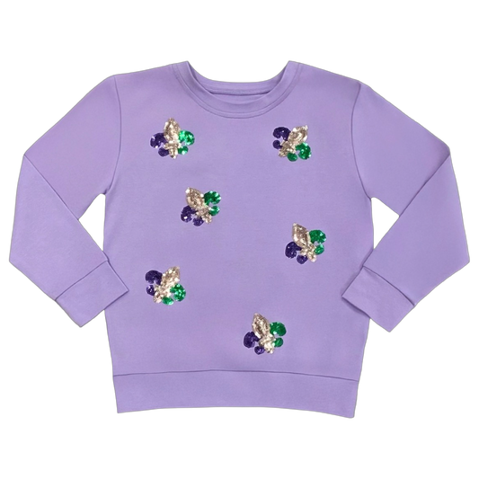 LB LS Tee - Lavender Fleur De Lis