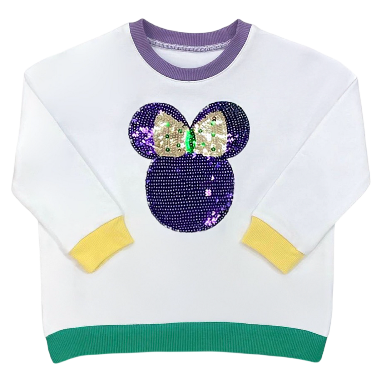 LB LS Tee - Sequin Mardi Gras Mouse