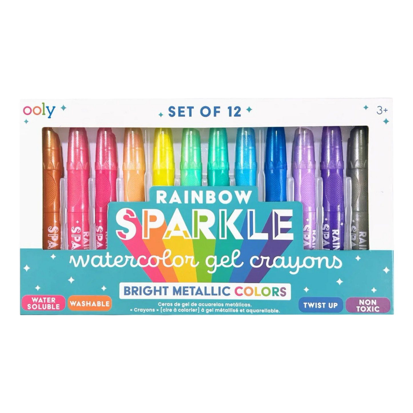 Rainbow Sparkle Watercolor Gel Crayons