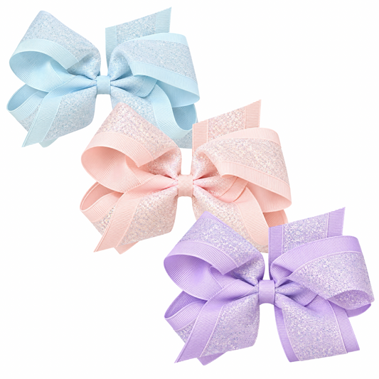 Sheer Glitter Overlay Bow