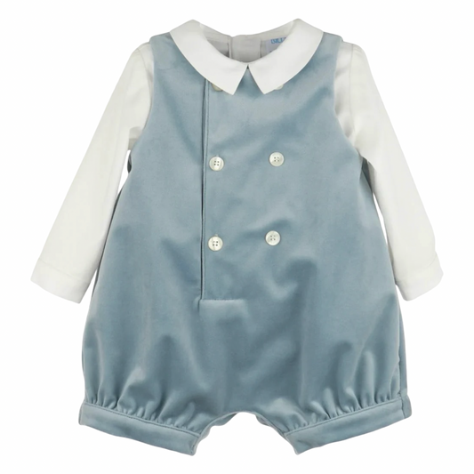 Velvet Romper - Blue