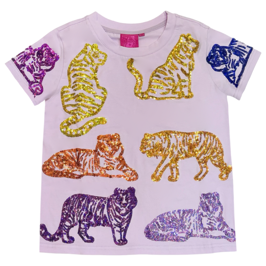 Queen of Sparkles Tee - Rainbow Tiger