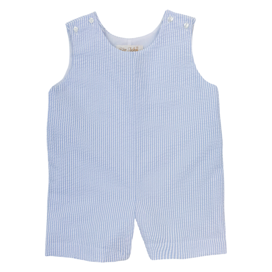 Seersucker Romper - Blue